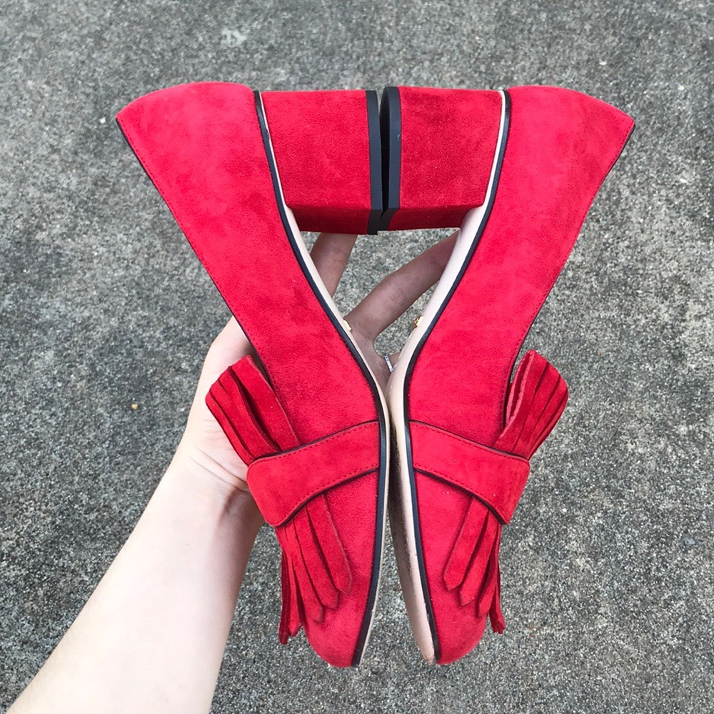 ❌SOLD ❌Gucci Marmont Red mid heels - Picture 4 of 8